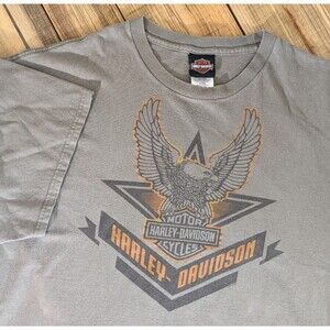 Harley Davidson House Of Thunder Morgan Hill CA Mens XXL T Shirt Olive Green